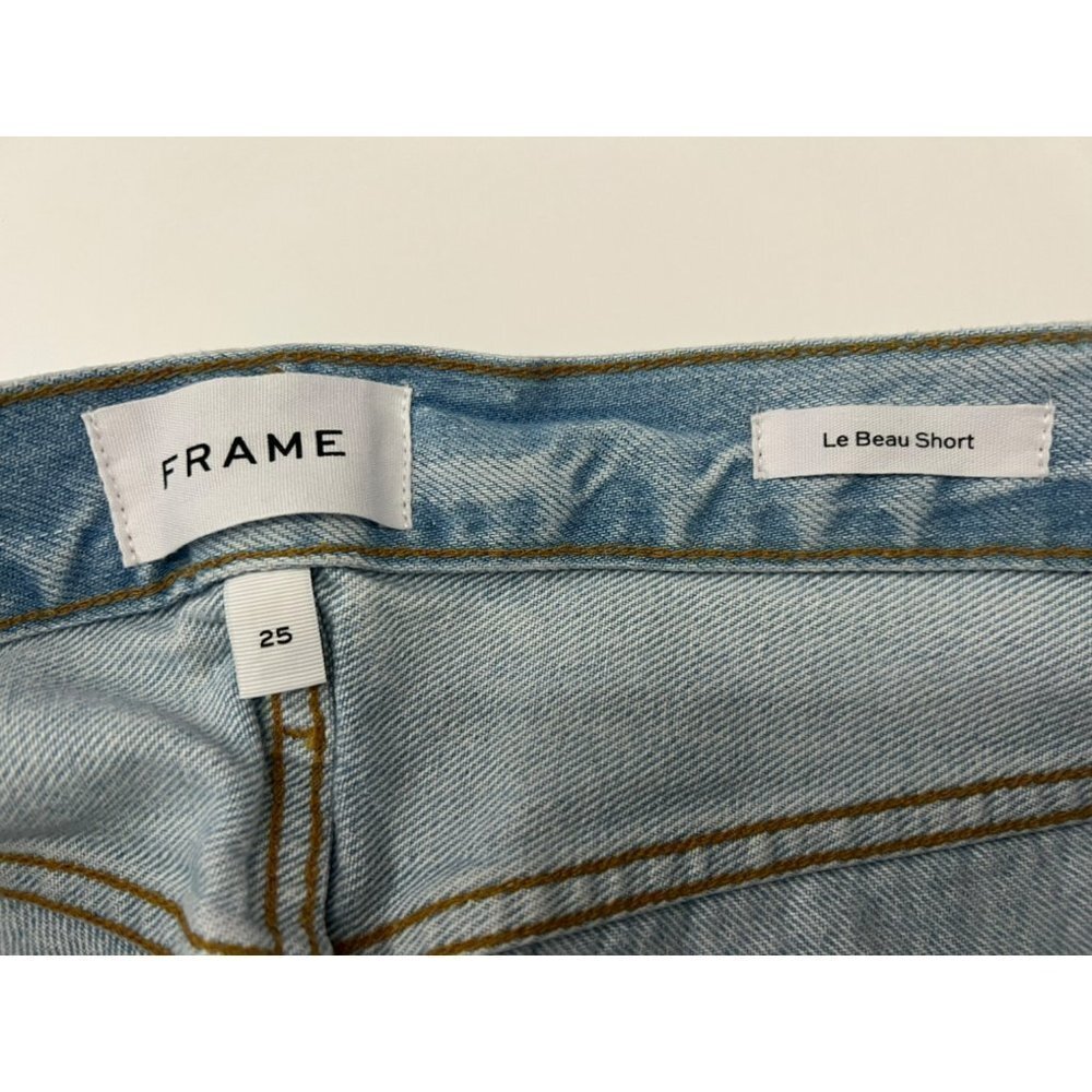 Frame Le Beau Women's Light Blue Short Size 25 - Picture 5 of 10